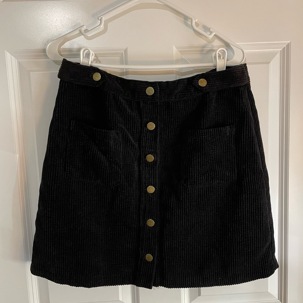 Love Riche corduroy button down mini skirt fall cottagecore black